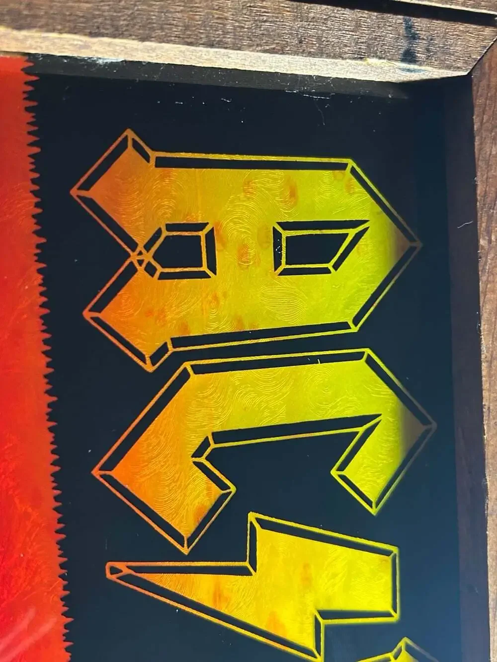 Vintage AC DC rock band music wall decor wooden framed art work READ